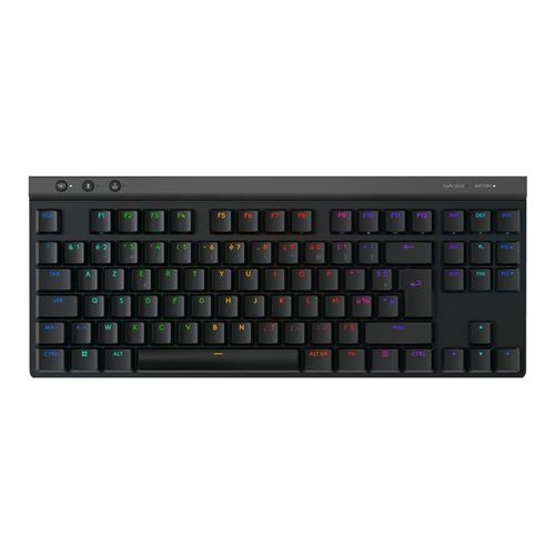 Logitech G515 - Clavier - LIGHTSPEED - TKL - backlit - sans fil - 2.4 GHz, Bluetooth, USB - AZERTY - Français - commutateur : GL Tactile - noir