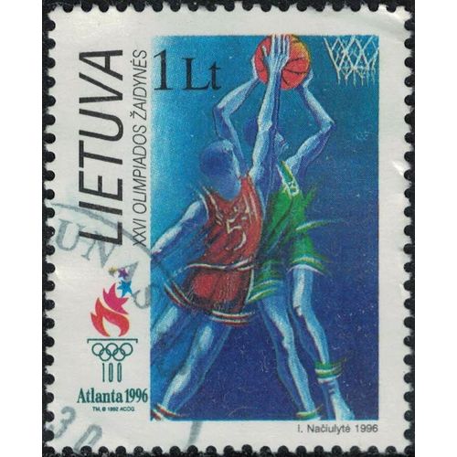 Lituanie 1996 Oblitéré Used Basketball Jeux Olympiques Atlanta 1996 Su