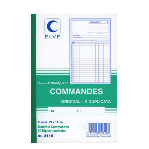 Elve Carnet De Commandes Original + 2 Duplicata 3416790021168 Manifold Autocopiant Magasin Shop Store Vente Comptabilite Comasound Kartel Csk Online