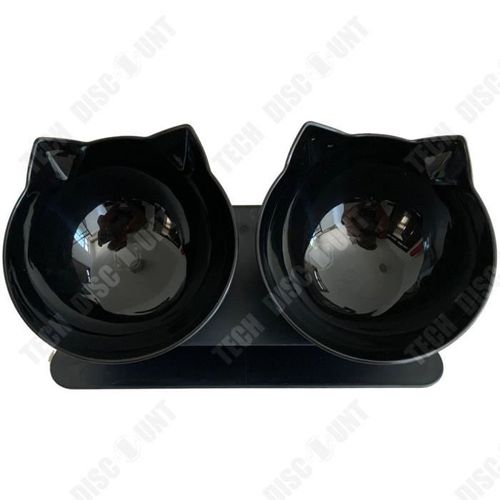 Td® Bol Pour Chat Double Bol Bol Pour Animaux De Compagnie En Plastique Antidérapant Eau Potable Double Bol Anti-Renversement