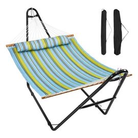 Hamac Pour Deux Personnes Avec Support-Vevor-Capacité 217 Kg,Hamac Double Avec Support En Acier Portable- Pour Terrasse Cour,Plage