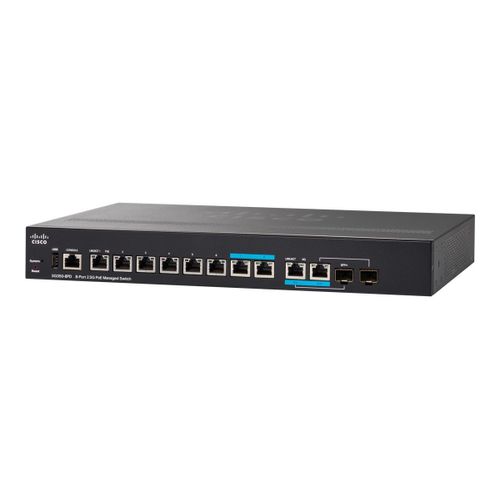 Cisco Small Business SG350-8PD - Commutateur - C3 - Géré - 6 x 10/100/1000 (PoE+) + 2 x 100/1000/2.5G (PoE+) + 2 x combo SFP+ - de bureau - PoE+ (124 W)