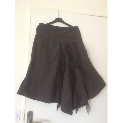 Jupe Asymétrique Marron Cache Cache Neuve Avec Étiquette T 38