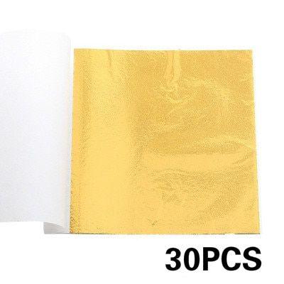 Feuille d'Or Comestible Feuille d'Or 10PCS/lot pour la Décoration de Gâteau  Masque Facial Arts Artisanat Papier Dorure Feuille d'Or à la Maison 