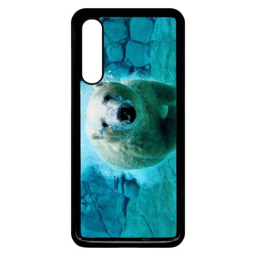 Coque Xiaomi Mi 9 - Gros Ours Blanc Plongee - Noir