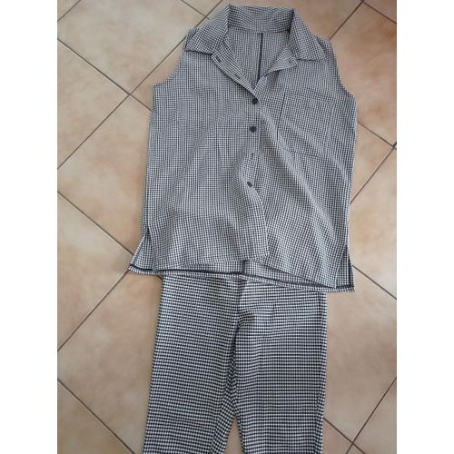 Ensemble À Carreaux - Pantalon + Veston Sans Manche