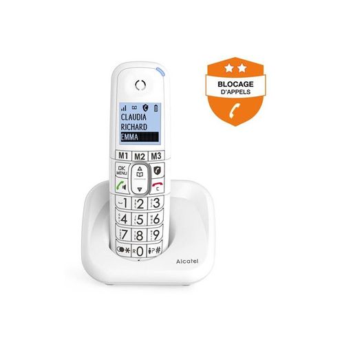 Alcatel XL785 Solo - Téléphone sans fil - système de répondeur avec ID d'appelant - (conférence) à trois capacité d'appel - blanc