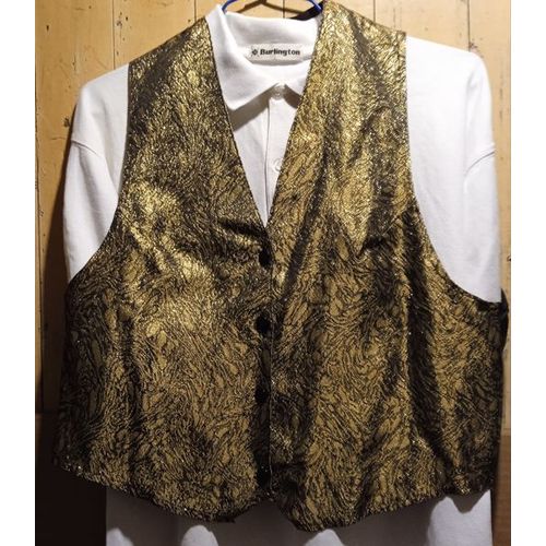 Petit Gilet De Soirée - " B Paris " - Doré - Acétate / Viscose - Sans Manche - Taille 38