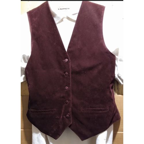 Petit Gilet De Costume - " Phildar " - Acrylique / Polyester - Bordeaux - Sans Manche - Taille 40