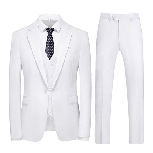 Costume Homme Marque De Luxe Couleur Unie Ensemble 3 Pièces Costume De Mariage - Vin Rouge Xhm358