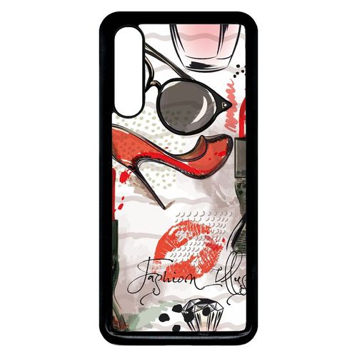 Coque Xiaomi Mi 9 - Motif Girly Fond Blanc - Noir