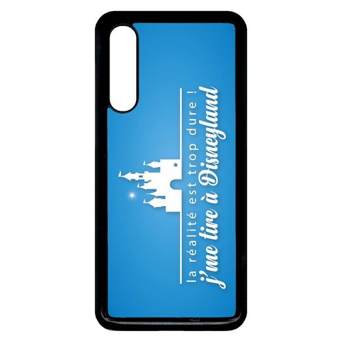 Coque Xiaomi Mi 9 - La Realite Est Tropdure Jme Tire A Disney Fond Turquoise - Noir