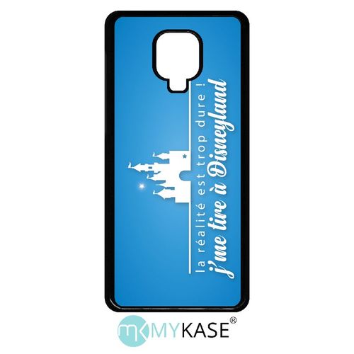 Coque Xiaomi Redmi Note 9 Pro - La Realite Est Tropdure Jme Tire A Disney Fond Turquoise - Noir