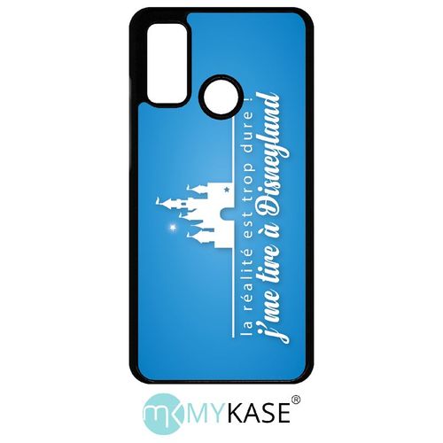 Coque Huawei P Smart 2020 - La Realite Est Tropdure Jme Tire A Disney Fond Turquoise - Noir