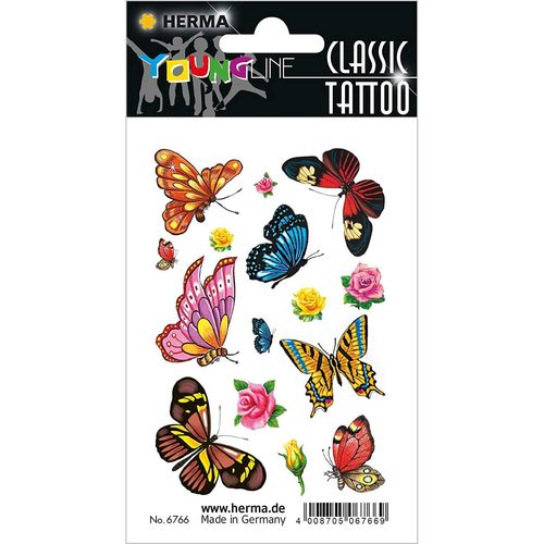 Herma Tatouages Couleur Art "Papillons" Résistant À L'eau 1 Feuille De 15
