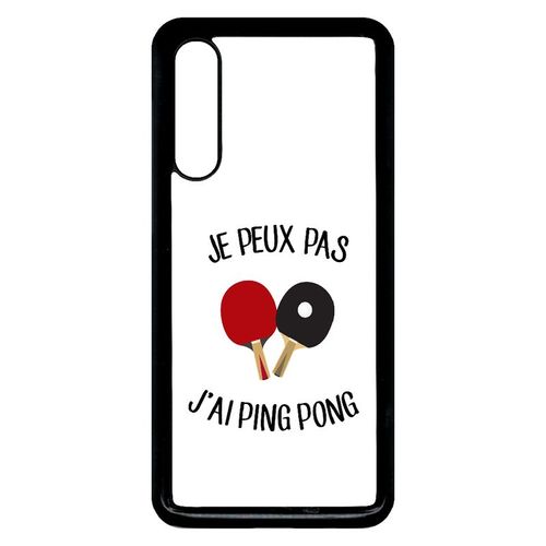 Coque Xiaomi Mi 9 - Je Peux Pas J Ai Ping Pong Fond Blanc - Noir