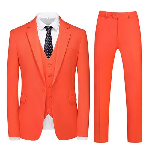 Costume Homme Marque De Luxe Couleur Unie Ensemble 3 Pièces Costume De Mariage - Vin Rouge Xhm358