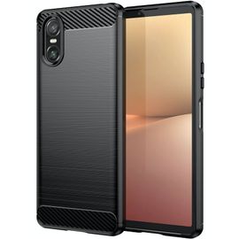 Coque Pour Sony Xperia 10 Vi - Housse Etui Silicone Gel Carbone + Verre Trempe - Noir