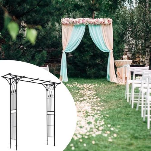 Costway Arche Mariage En Métal De Jardin Pour Plantes Grimpantes 208 X 52 X 208 Cm Revêtu De Poudre Décorations Diy Patio, Cérémonie