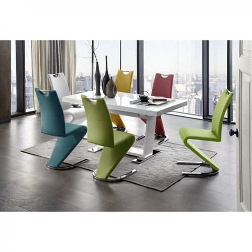 Lot De 2 Chaises Albi Tissu Bordeaux Avec Piètement Tube Chrome