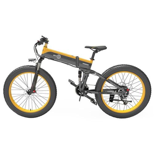 Bezior X1000 Vélo Électrique Pliant Panasonic 48v 12.8ah Batterie 1000w 26 Pouces Moteur Gros Pneu Shimano 27 Vitesses Vitesse Maximum 40km/H Ip54 100km Kilométrage Assisté Lcd Ip54 - Noir Jaune