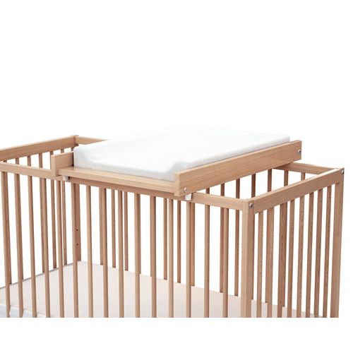 Plan À Langer Amovible Avec Matelas Pour Lit Bébé En Bois Hêtre Verni