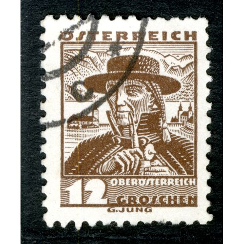 Timbre Oblitéré Osterreich, Oberosterreich, , 12 Groschen