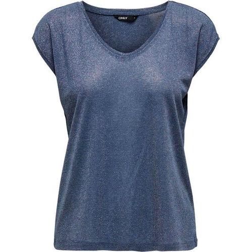 T-Shirt Col En V Femme Silvery