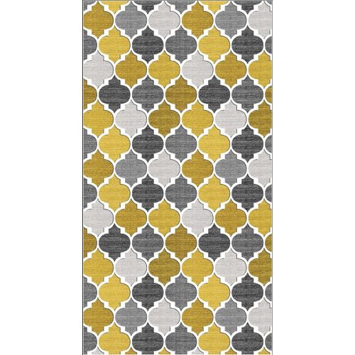 Homemania Tapis Imprimé Lily 16 - Géométrique - Décoration De Maison - Antidérapant - Pour Salon, Séjour, Chambre À Coucher - Multicolore En Polyester, Coton, 60 X 100 Cm