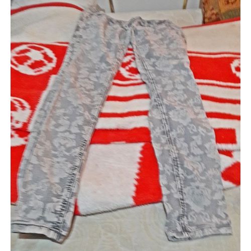 Jegging Gris Fleurs C&a Taille 12 Ans ..