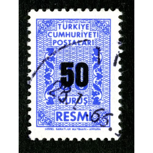 Timbre Oblitéré Turkiye Cumhuriyeti Postalari, 50 Kurus, Resmi