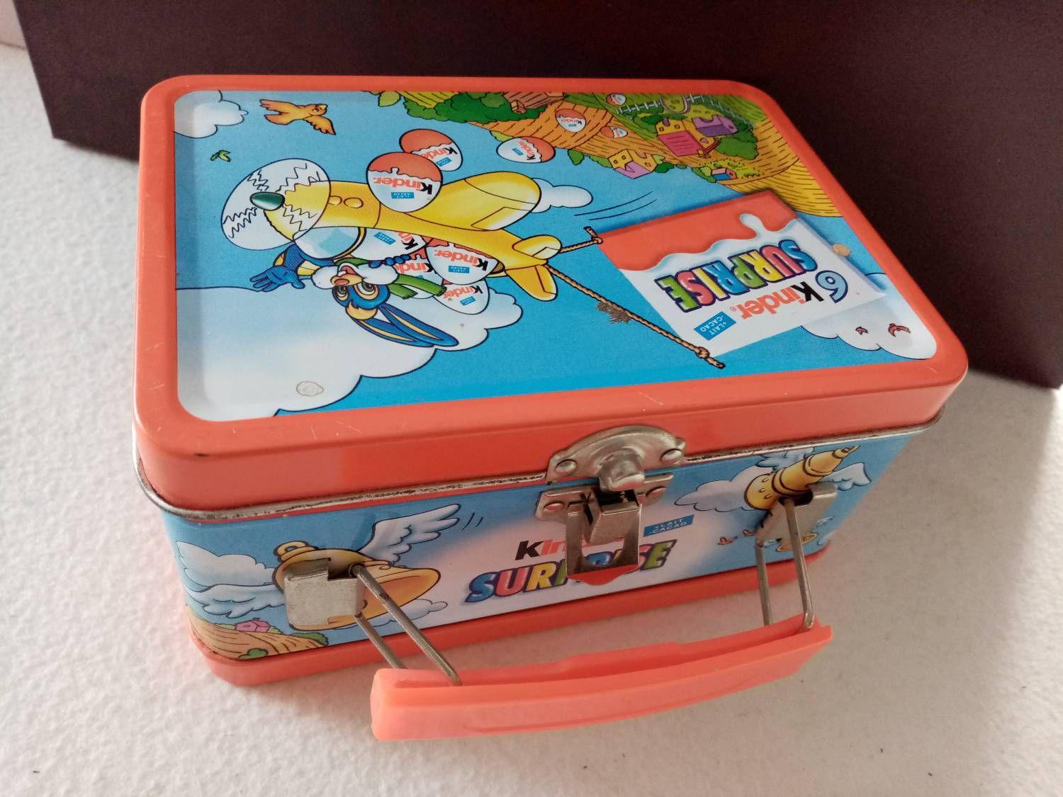 Boite a gouter en metal Kinder Surprise vintage valise coffret