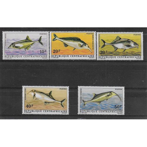 Centrafricaine 1971 : Faune : Poissons Divers - Série Entière De 5 Timbres De 150 F. Neufs **