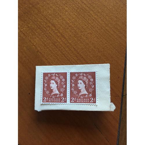 2 Timbres Neufs Non Obliteres Elisabeth 2 Postage Revenue Marron