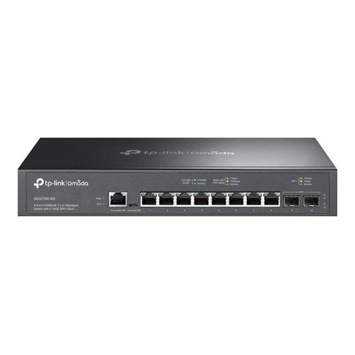 TP-Link Omada SG3210X-M2 V1 - Commutateur - C2+ - Géré - 8 x 2.5GBase-T + 2 x Ethernet 10 Go SFP+ - Montable sur rack, de bureau