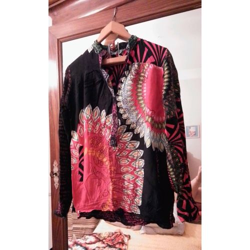 Blouse Noire Motifs Colorés 40 L Desigual.