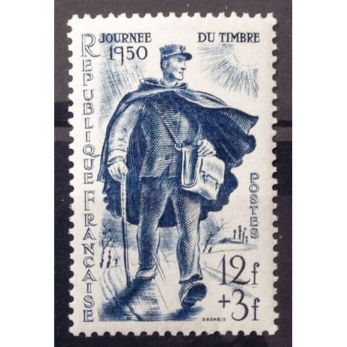 Journée Timbre 1950 - Facteur Rural Bleu 12f+3f (Superbe N° 863) Neuf* - France Année 1950 - Brn83 - N31319