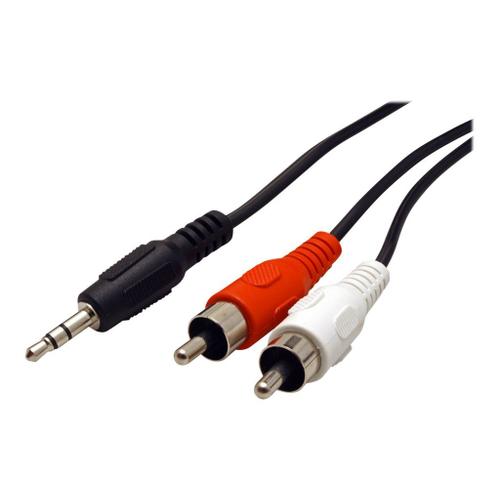 Roline - Câble audio - mini jack stéréo mâle pour RCA mâle - 5 m - blindé - noir