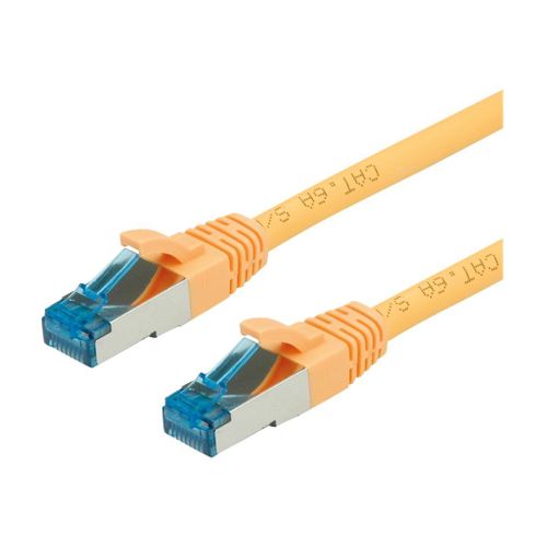 VALUE - Cordon de raccordement - RJ-45 (M) pour RJ-45 (M) - 7 m - SFTP, PiMF - CAT 6a - sans halogène, moulé, sans crochet, bloqué - jaune
