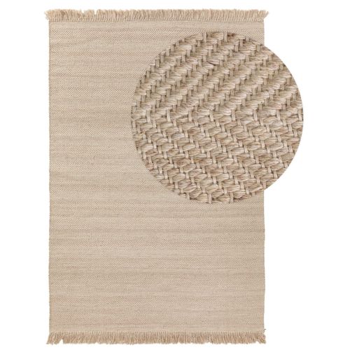 Tapis De Laine Lars Beige 80x150 Cm - Tapis Nature