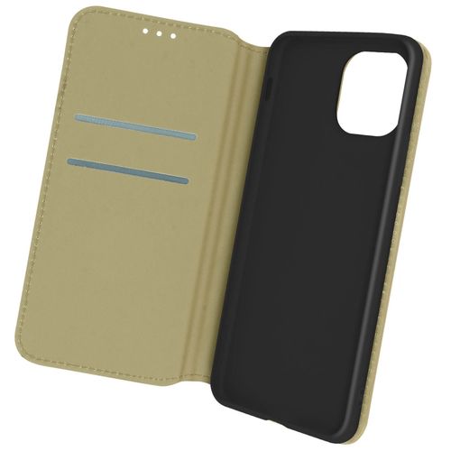 Étui Pour Iphone 12 Mini Porte-Carte Support Vidéo Clapet Magnétique Or