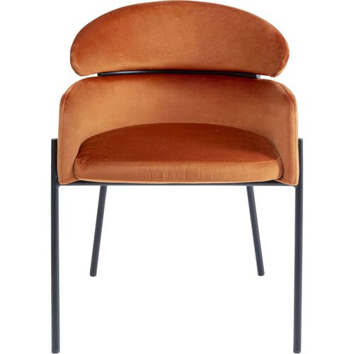 Chaise Avec Accoudoirs Alexia Velours Orange Kare Design
