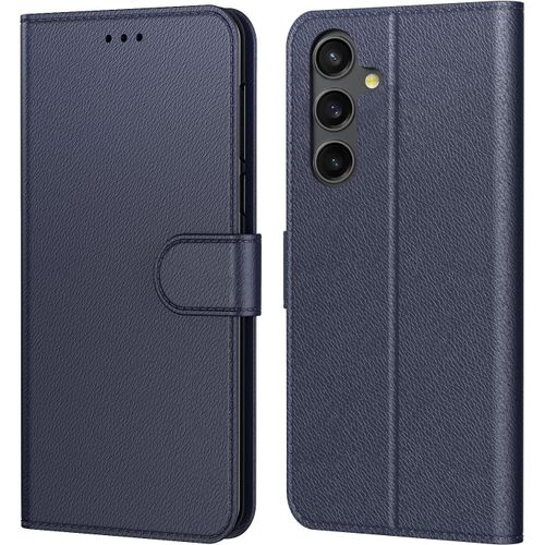 Coque Pour Samsung Galaxy A05s, Coque Samsung A05s,Etui Protection Housse Premium En Cuir Pu, Emplacements Cartes , Pochette Flip Case Pour Book Bleu, Samsung A05s
