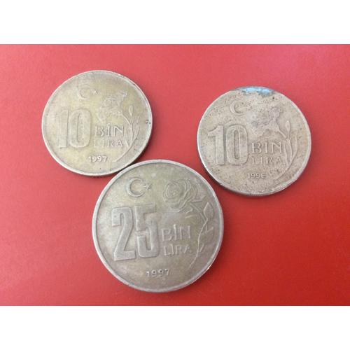 3 Pièces En Lires Turques, 1996 Et 1997