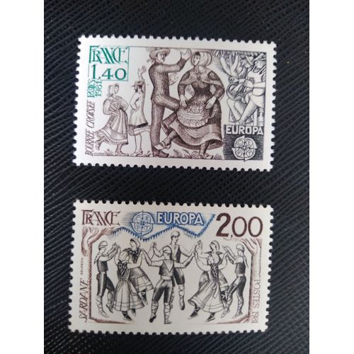 Timbre France Y T 2138 / 2139 Séries : Europa (C.E.P.T.) - Folklore 1981 ( 010708 )