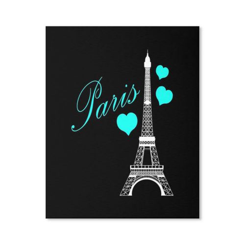 Canevas imprimer Tour Eiffel Noir Sarcelle Paris France Sans cadre 40x50cm DIY installer