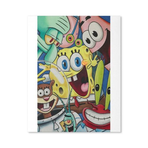 Canevas imprimer Bob l'éponge et ses amis ! Sans cadre 40x50cm DIY installer
