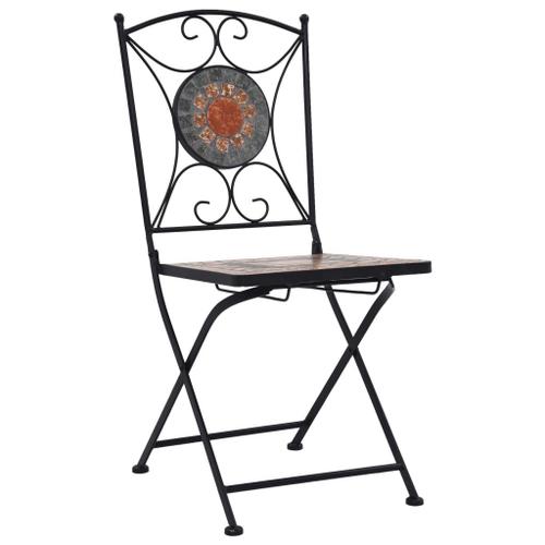 Festnight ensemble de chaises de bistrot mosaïque 2 pcs 41x49x81,5 cm Aluminium 