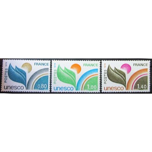1976. Série Complète Ts50 À Ts52: Timbres De Service Unesco: Allégorie.