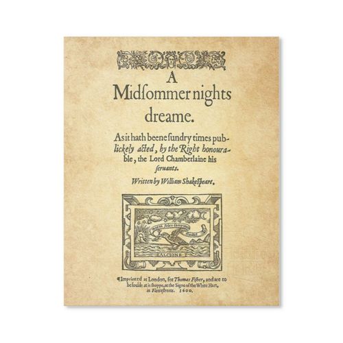 Canevas imprimer Shakespeare, Le Songe d'une nuit d'été 1600 Sans cadre 40x50cm DIY installer